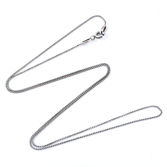 Vintage Italy Sterling Silver 925 0.7mm Box Chain Necklace 19” - Picture 1 of 3